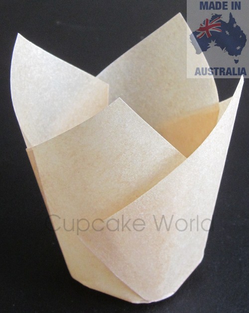 100PC CAFE STYLE NATURAL PAPER CUPCAKE MUFFIN WRAPS STANDARD